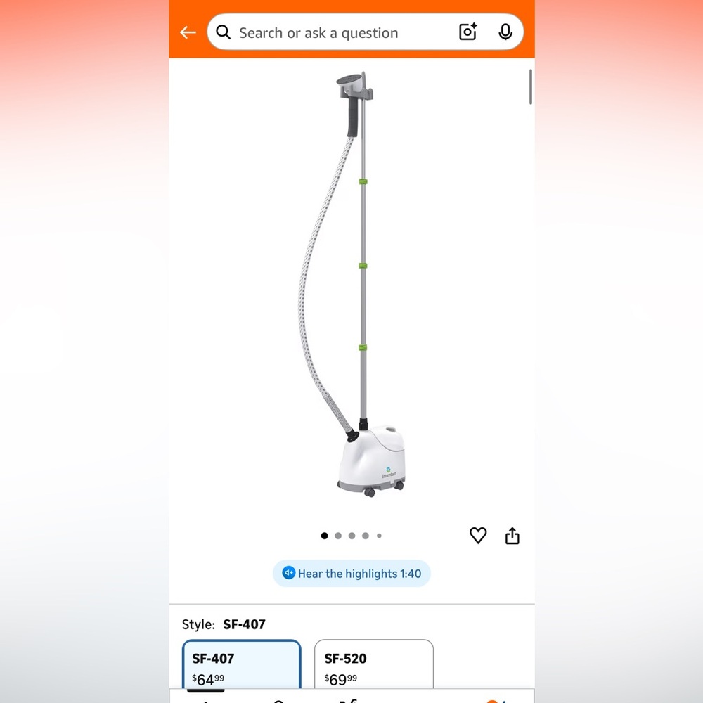 White Garment Steamer